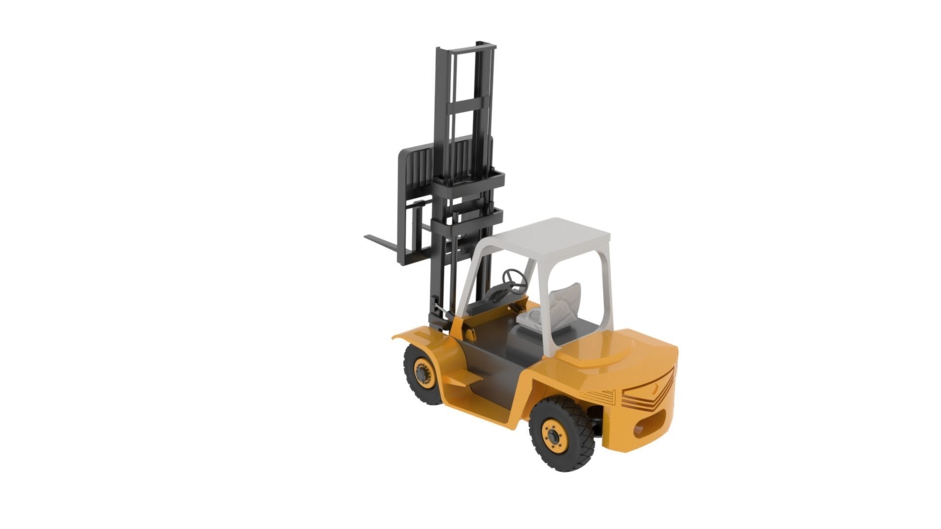 Forklift truck 3D model_2