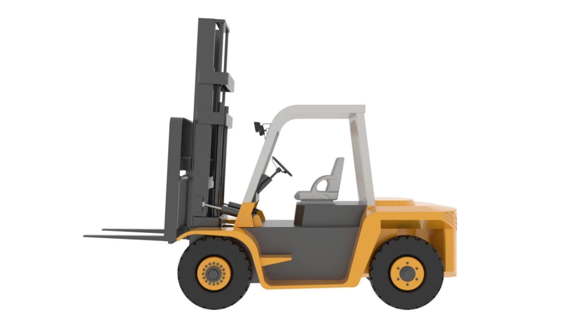 Forklift truck 3D model_3