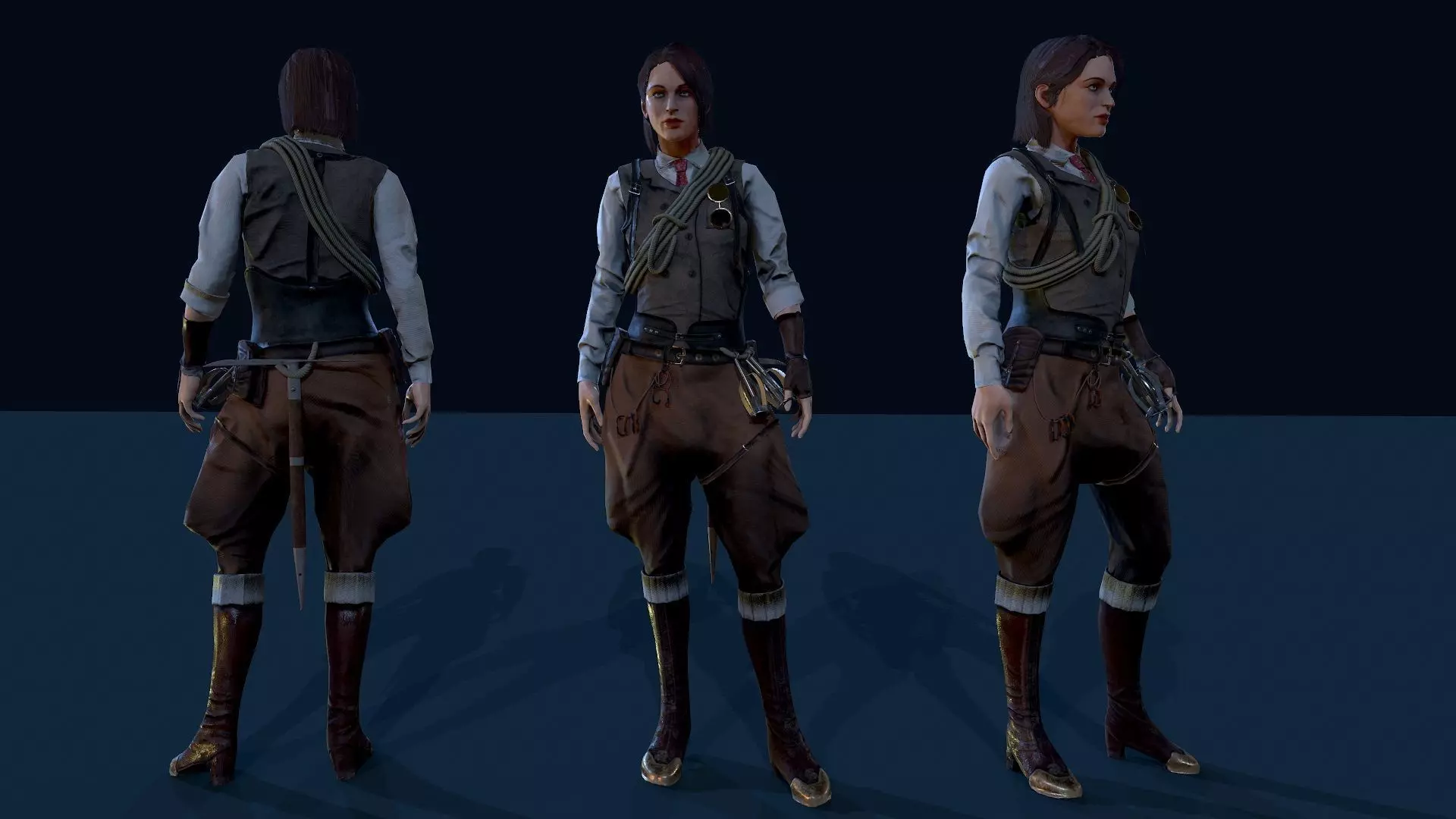 1920 adventurer Low-poly 3D model