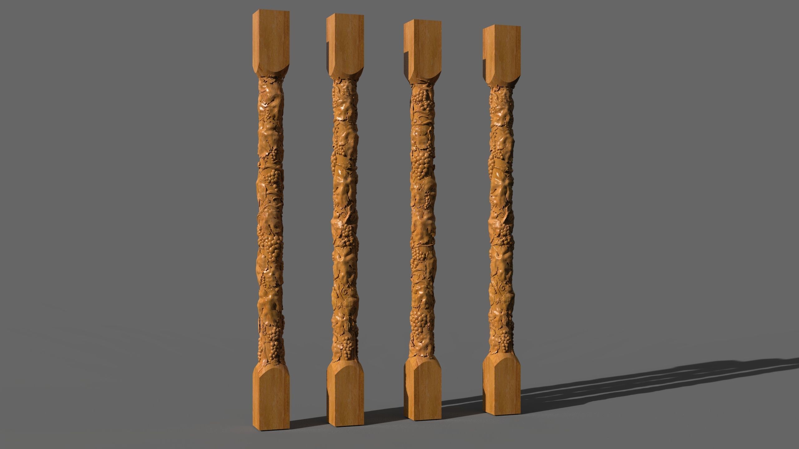 Grapes column For CNC  3D model_1
