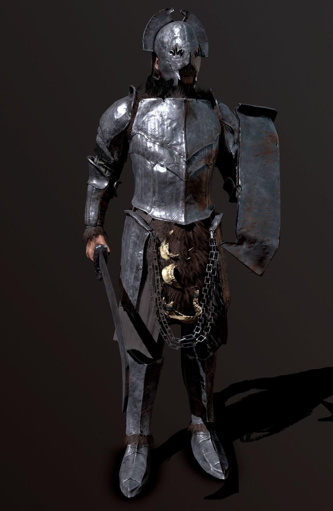 Orc creature Low-poly 3D model_4