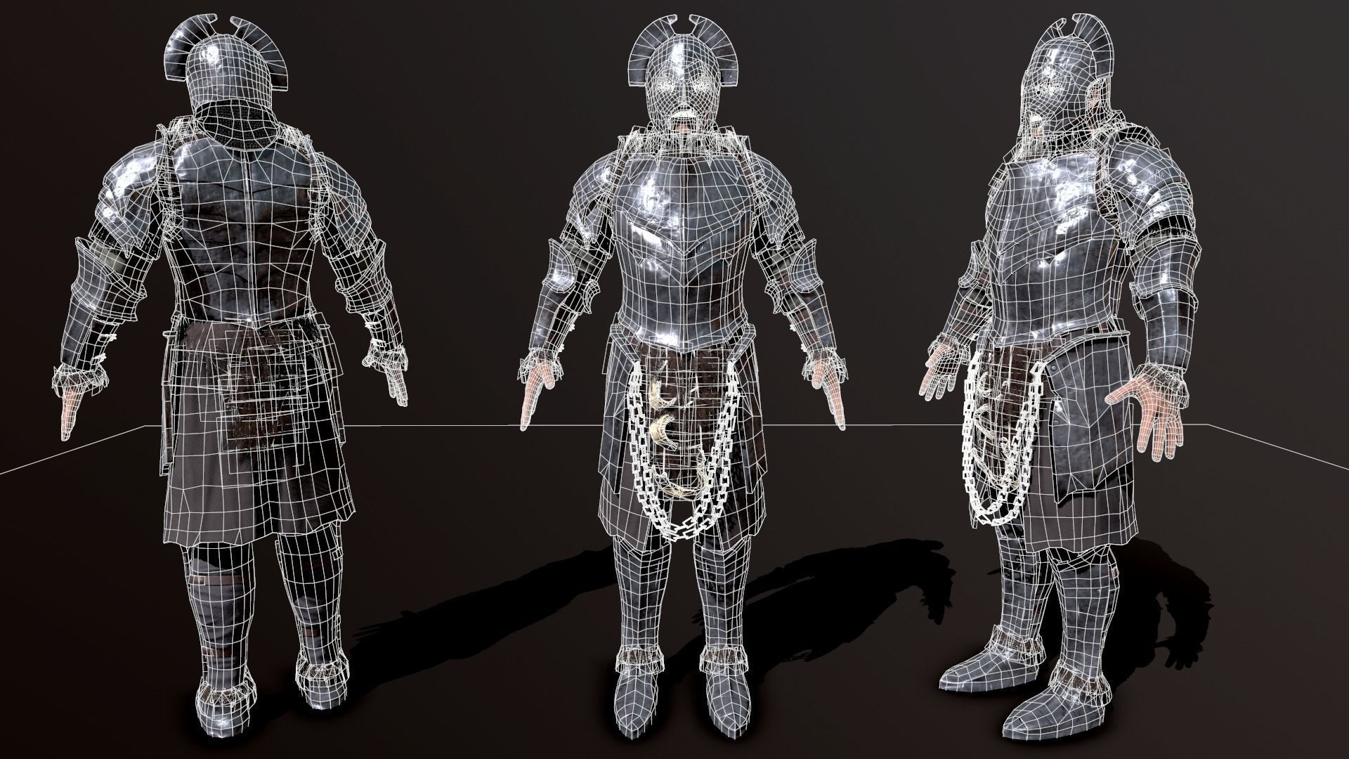 Orc creature Low-poly 3D model_3