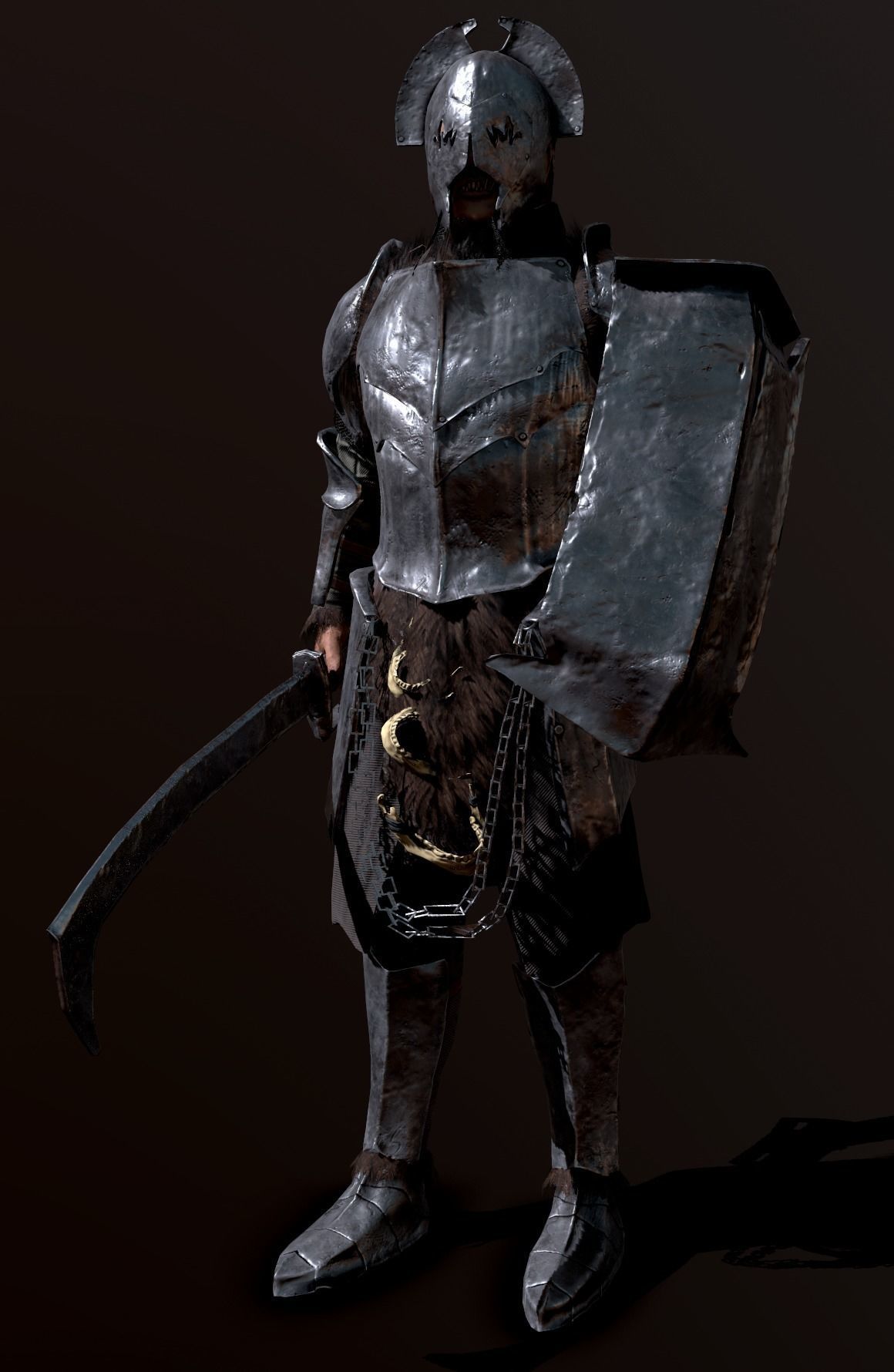 Orc creature Low-poly 3D model_5