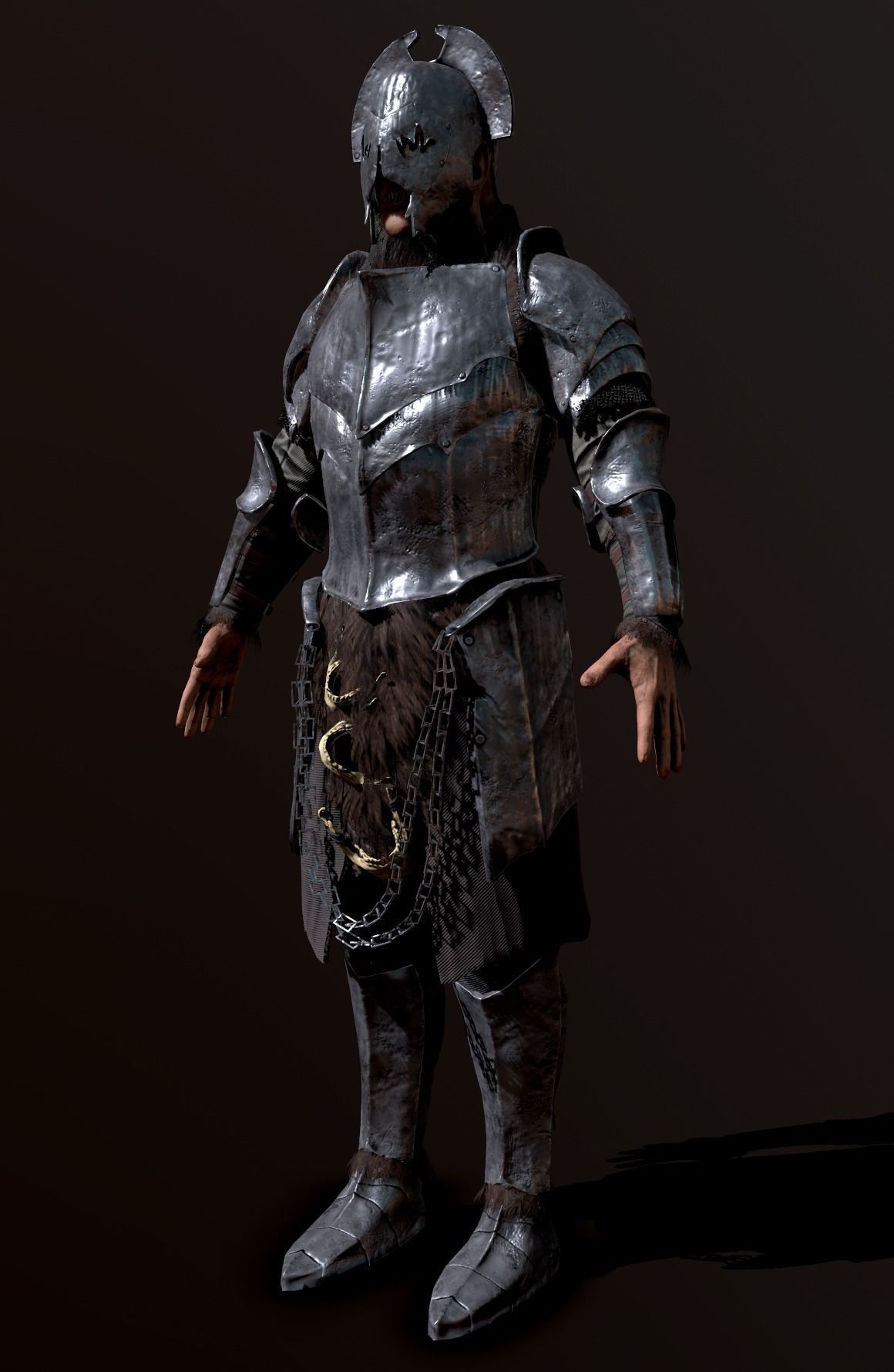 Orc creature Low-poly 3D model_10