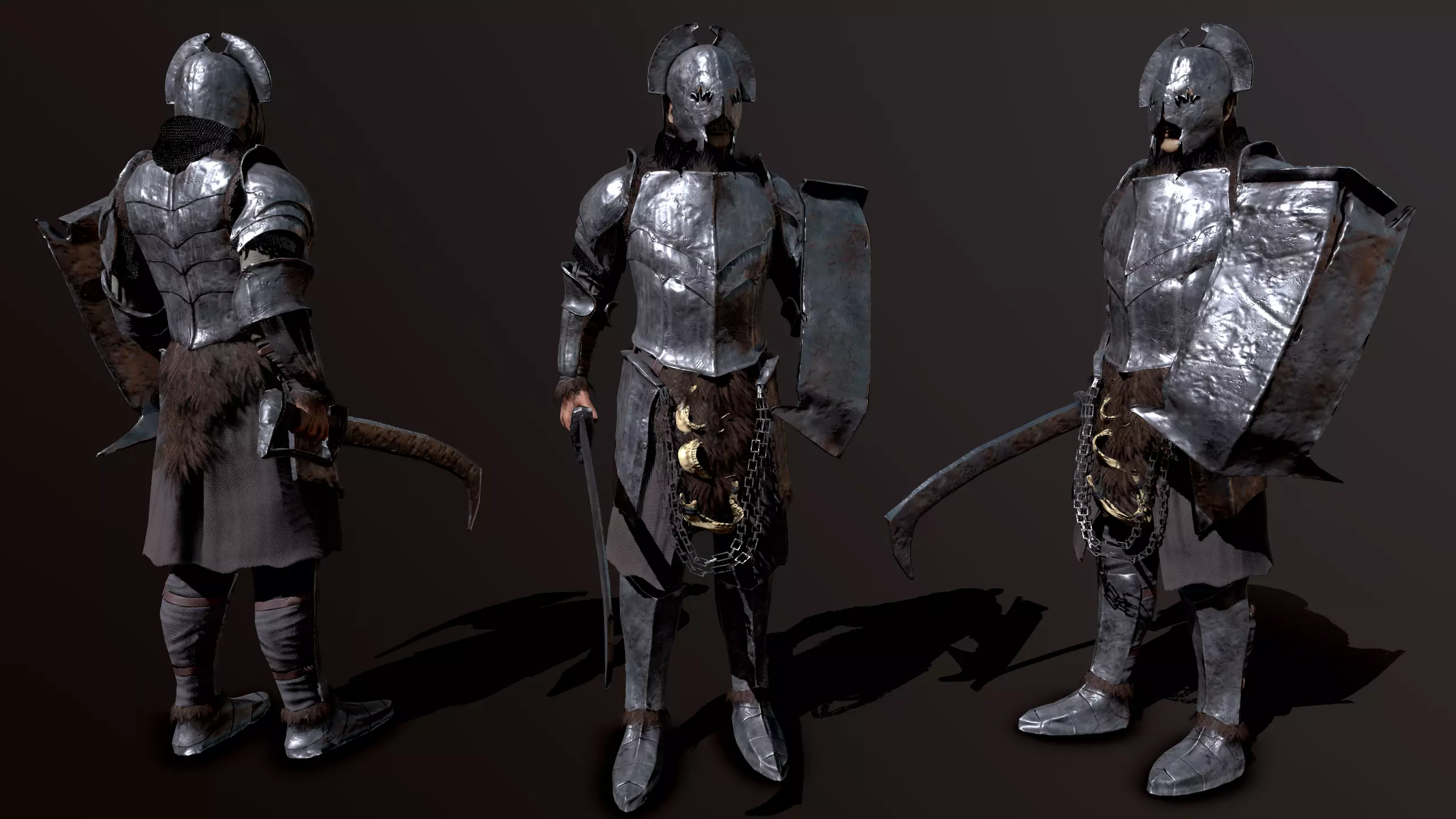 Orc creature Low-poly 3D model_0