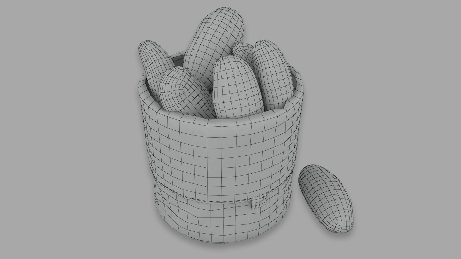Realistic Low Poly Bread And Cookie Collection Low-poly 3D model_15