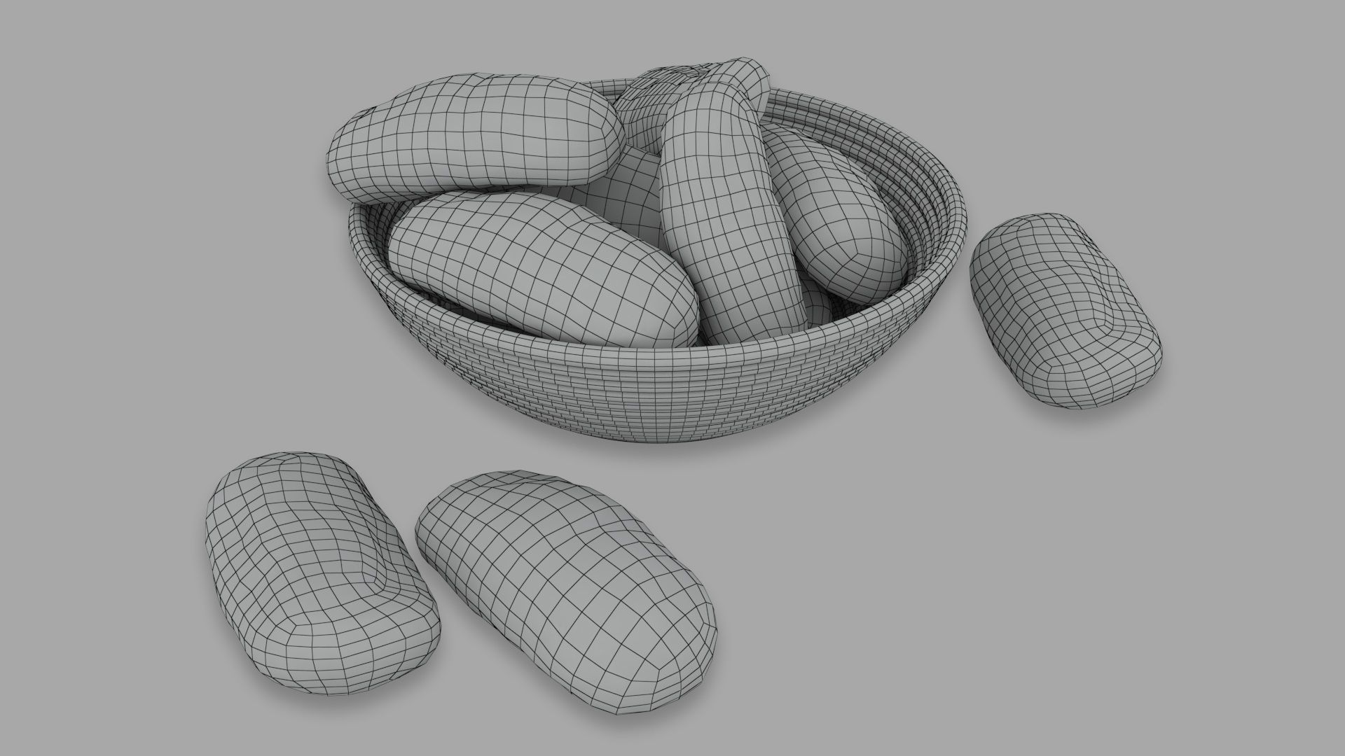 Realistic Low Poly Bread And Cookie Collection Low-poly 3D model_18