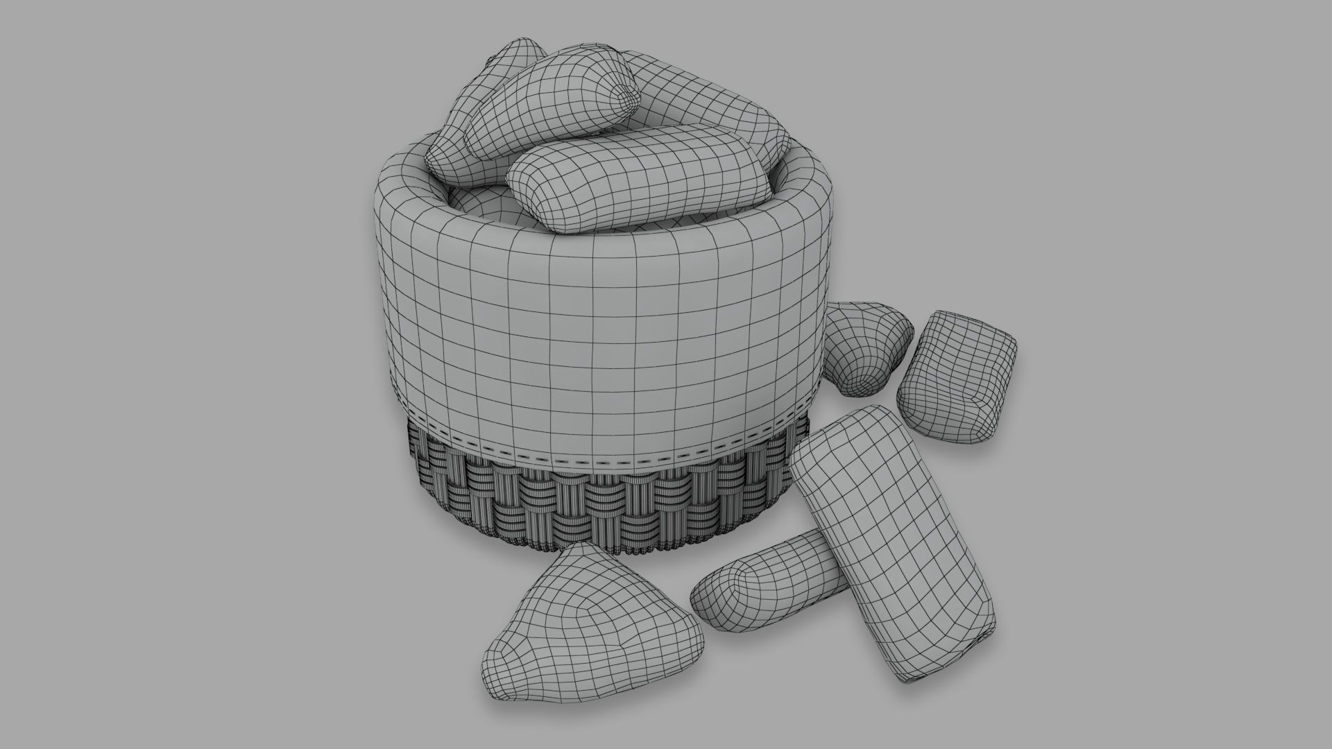 Realistic Low Poly Bread And Cookie Collection Low-poly 3D model_12