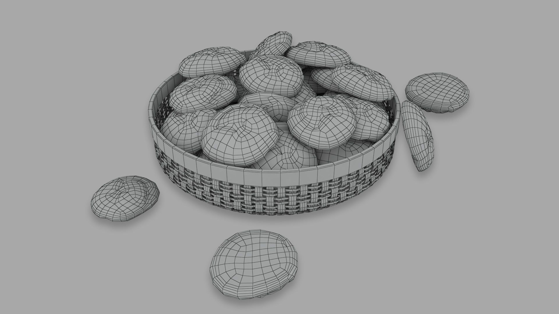 Realistic Low Poly Bread And Cookie Collection Low-poly 3D model_20