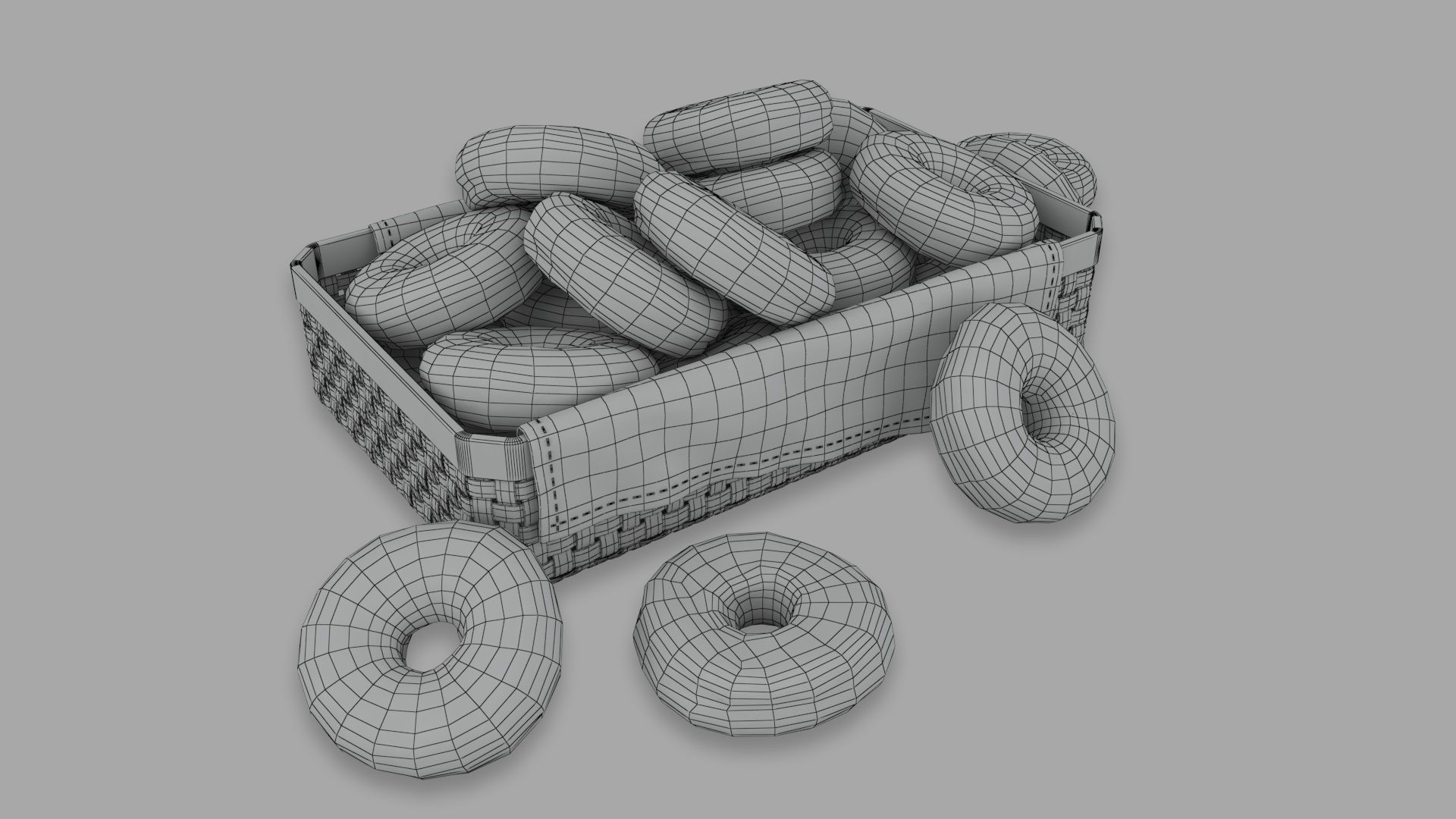 Realistic Low Poly Bread And Cookie Collection Low-poly 3D model_19