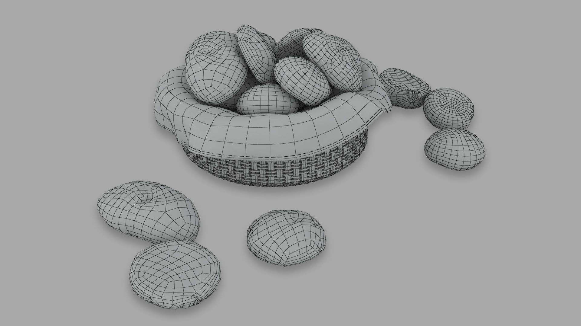 Realistic Low Poly Bread And Cookie Collection Low-poly 3D model_13