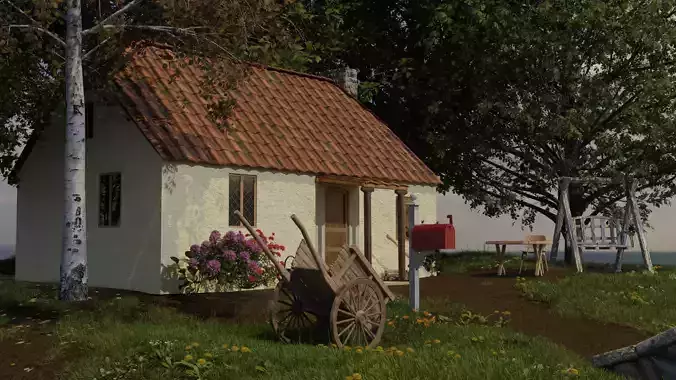 House on the meadow 3D model