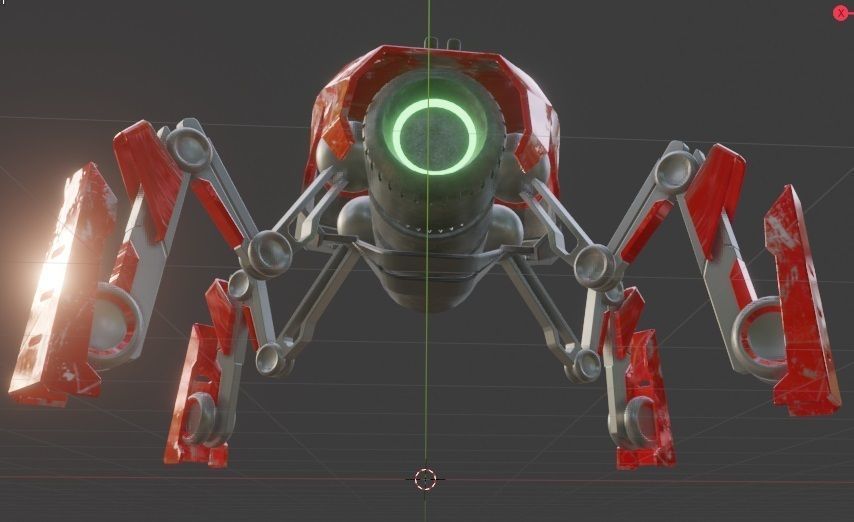 Battle Mech robot Low-poly 3D model_20
