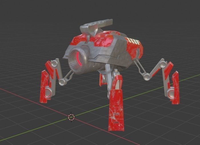 Battle Mech robot Low-poly 3D model_19