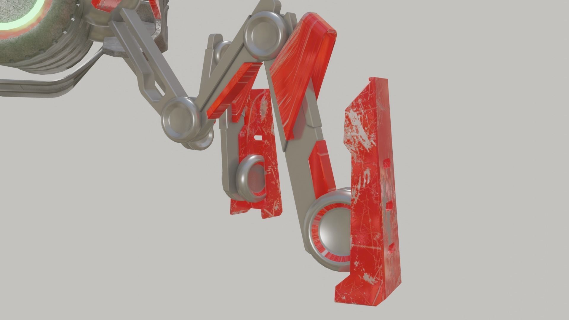 Battle Mech robot Low-poly 3D model_11
