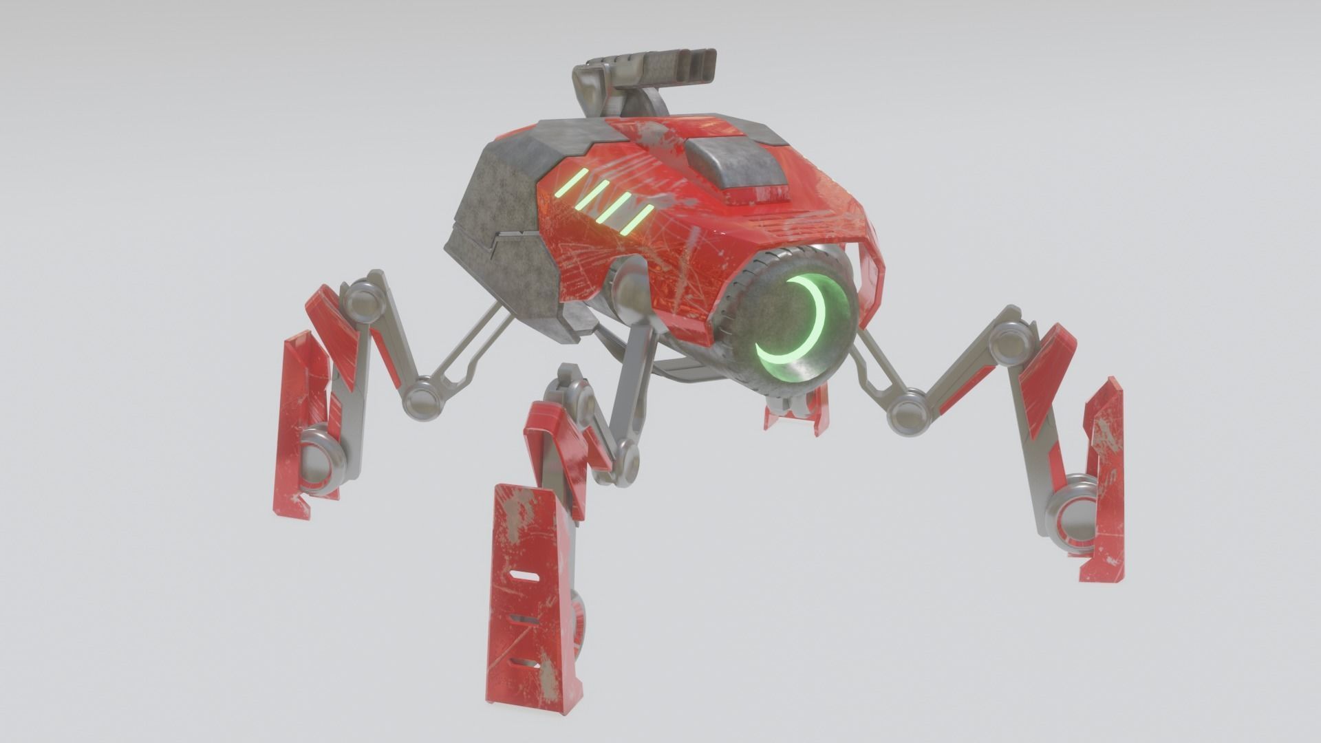 Battle Mech robot Low-poly 3D model_2