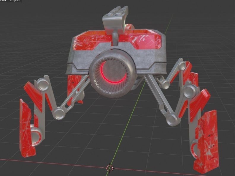 Battle Mech robot Low-poly 3D model_22