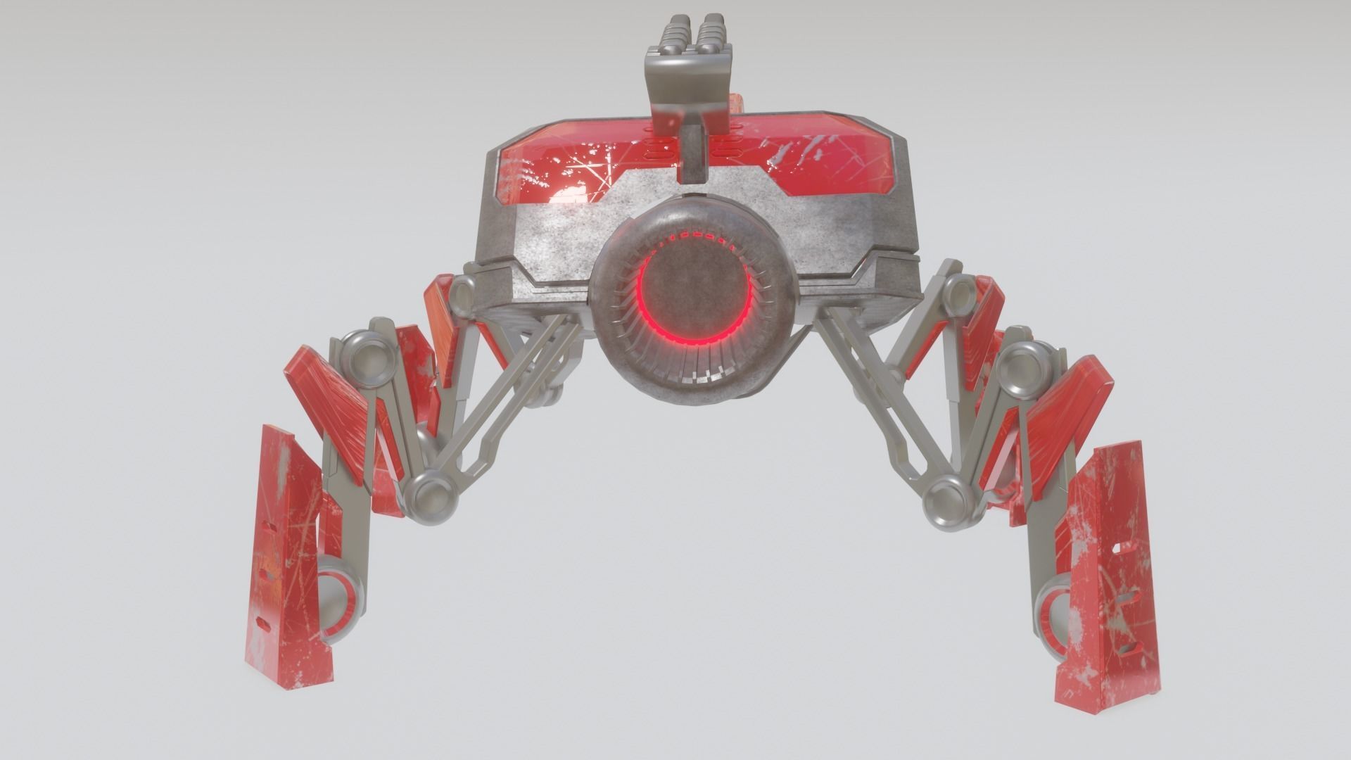 Battle Mech robot Low-poly 3D model_6