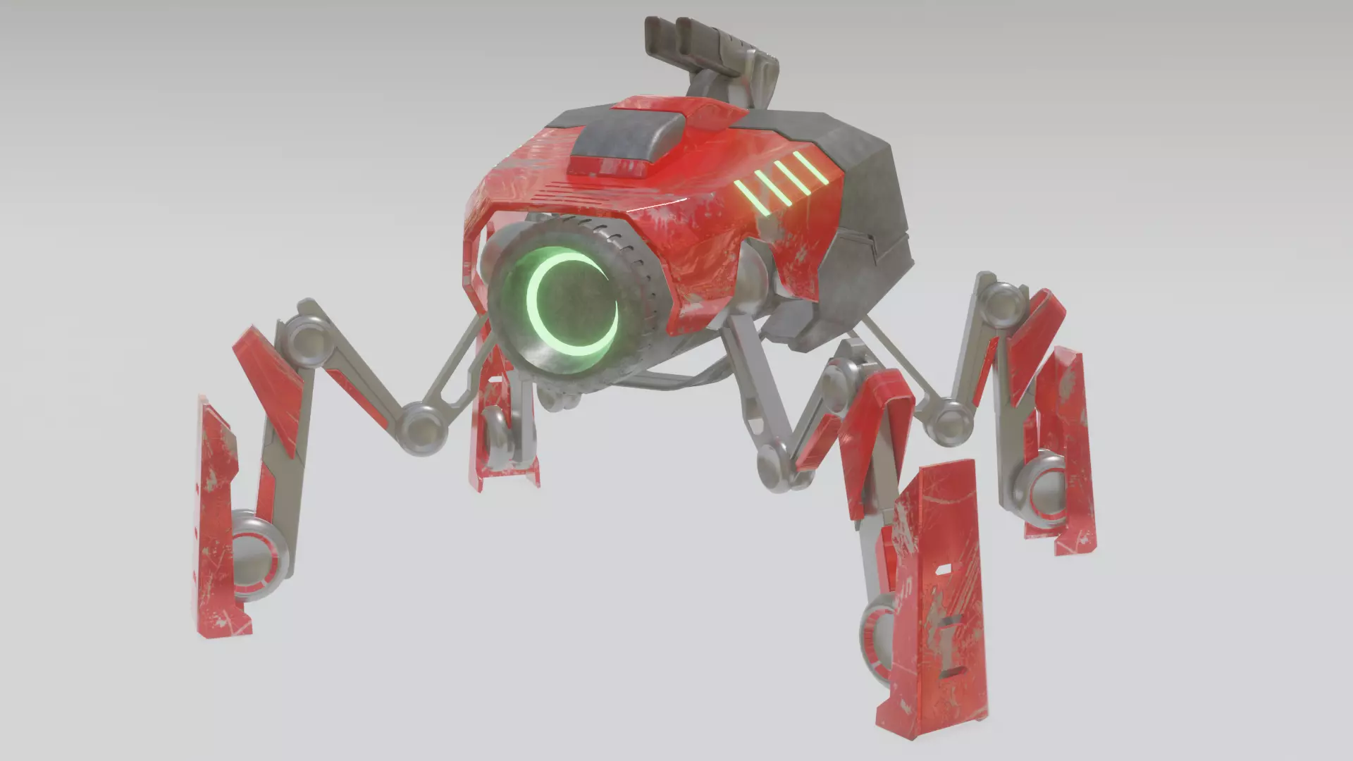Battle Mech robot Low-poly 3D model_0