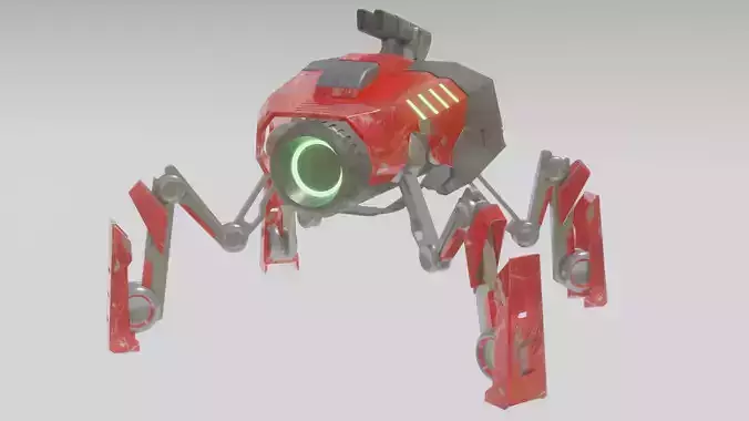 Battle Mech robot Low-poly 3D model