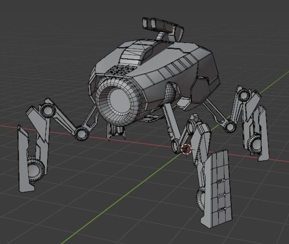Battle Mech robot Low-poly 3D model_27