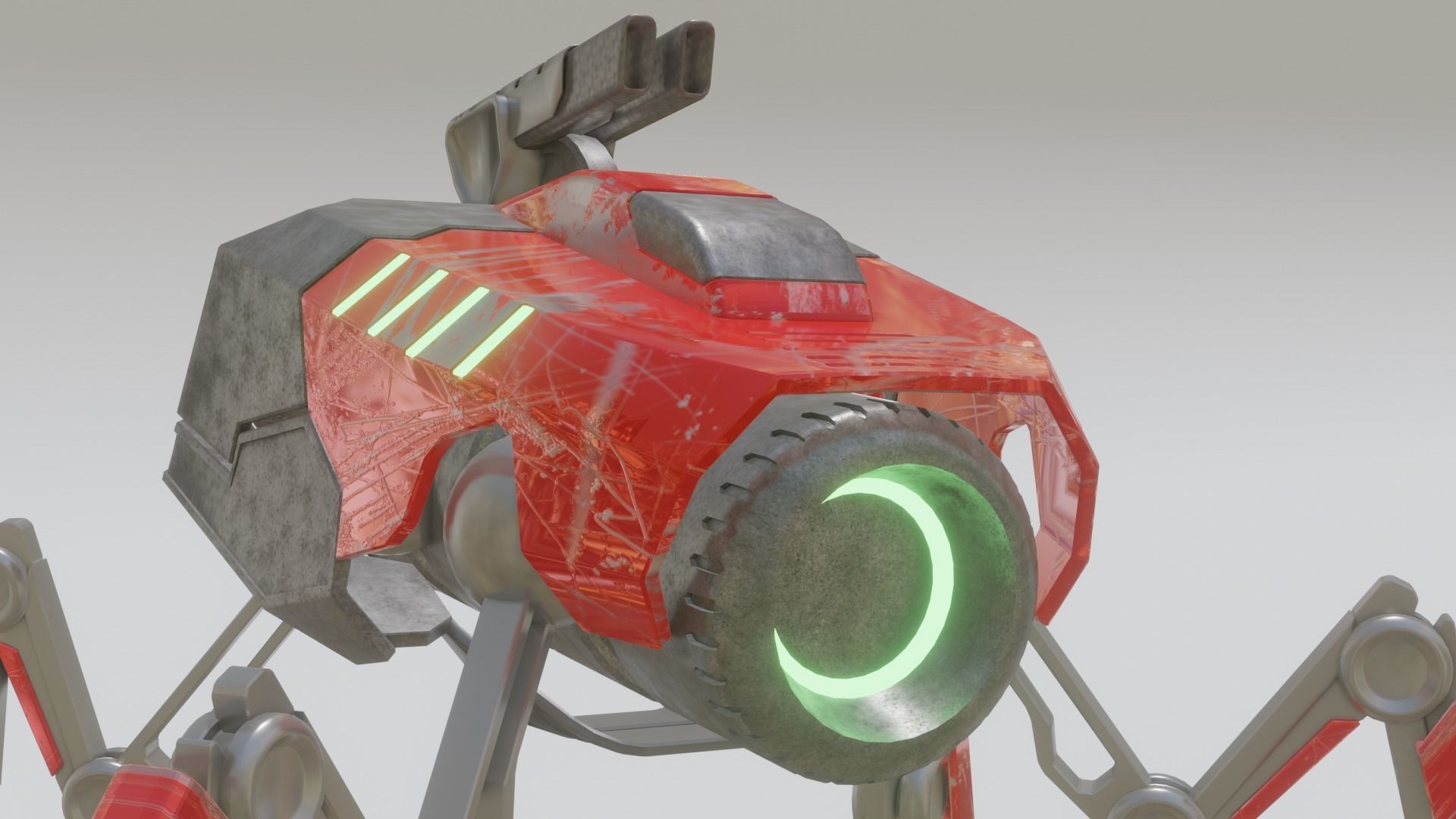 Battle Mech robot Low-poly 3D model_8