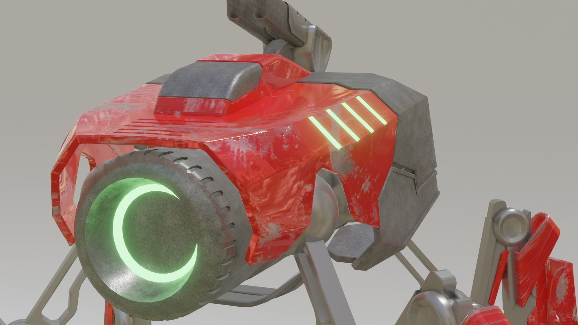 Battle Mech robot Low-poly 3D model_10