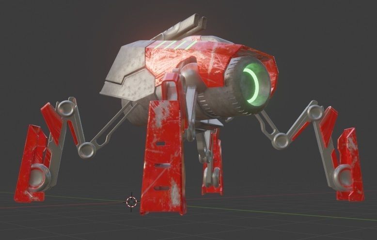 Battle Mech robot Low-poly 3D model_23