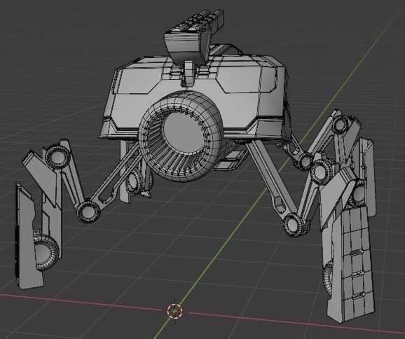 Battle Mech robot Low-poly 3D model_28