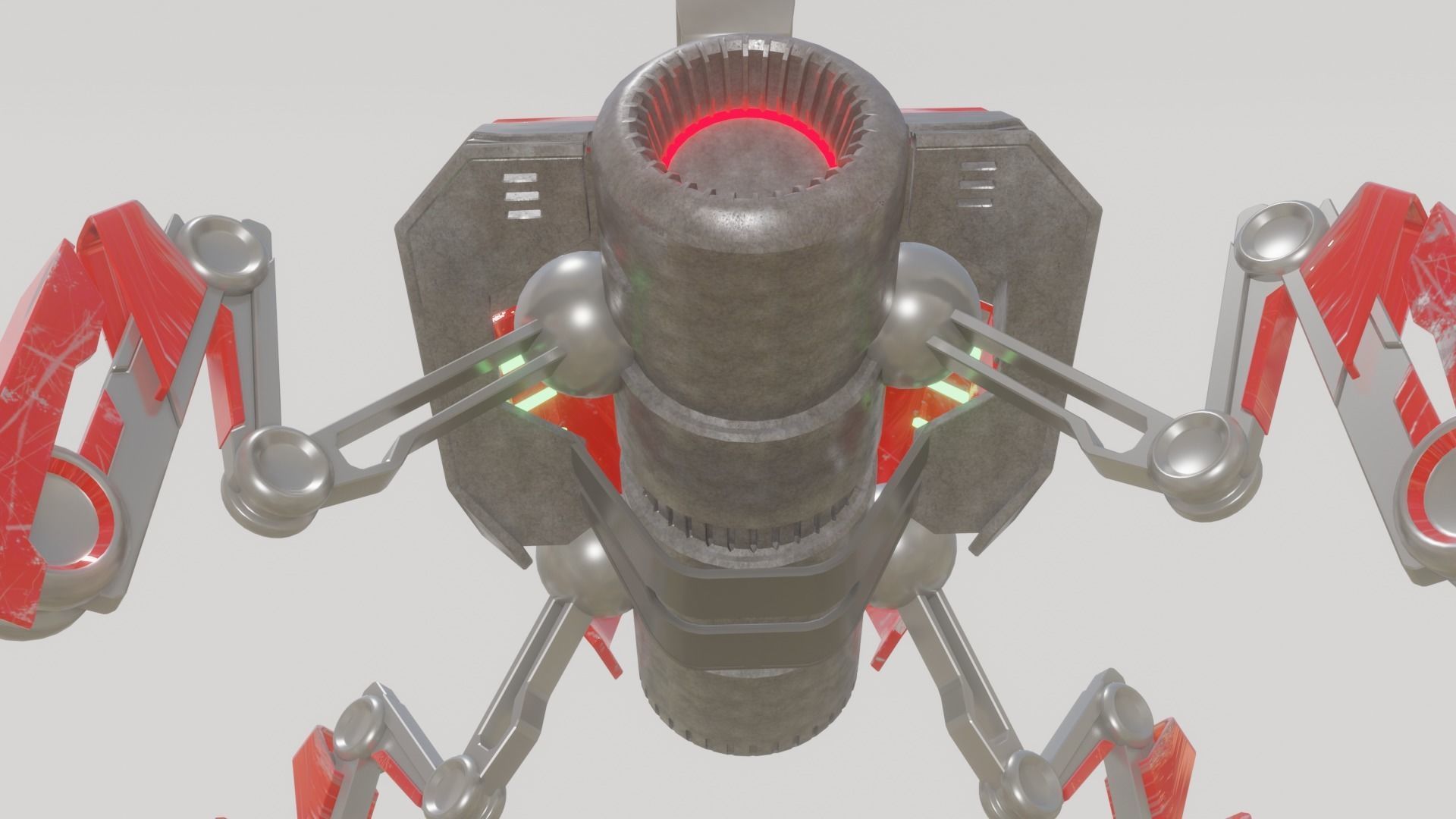 Battle Mech robot Low-poly 3D model_7