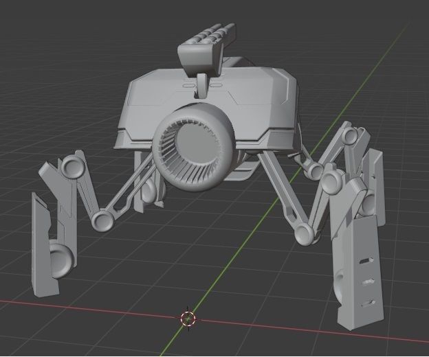 Battle Mech robot Low-poly 3D model_30