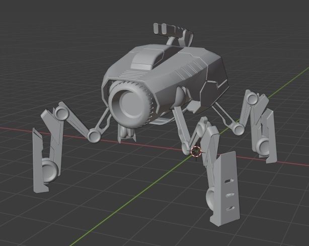 Battle Mech robot Low-poly 3D model_25