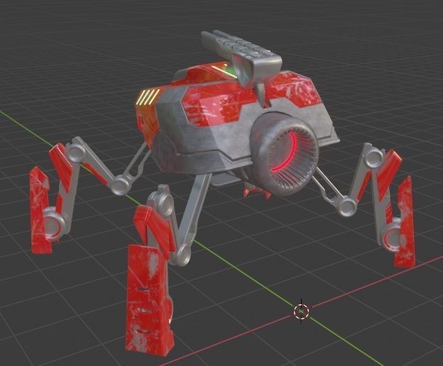 Battle Mech robot Low-poly 3D model_24