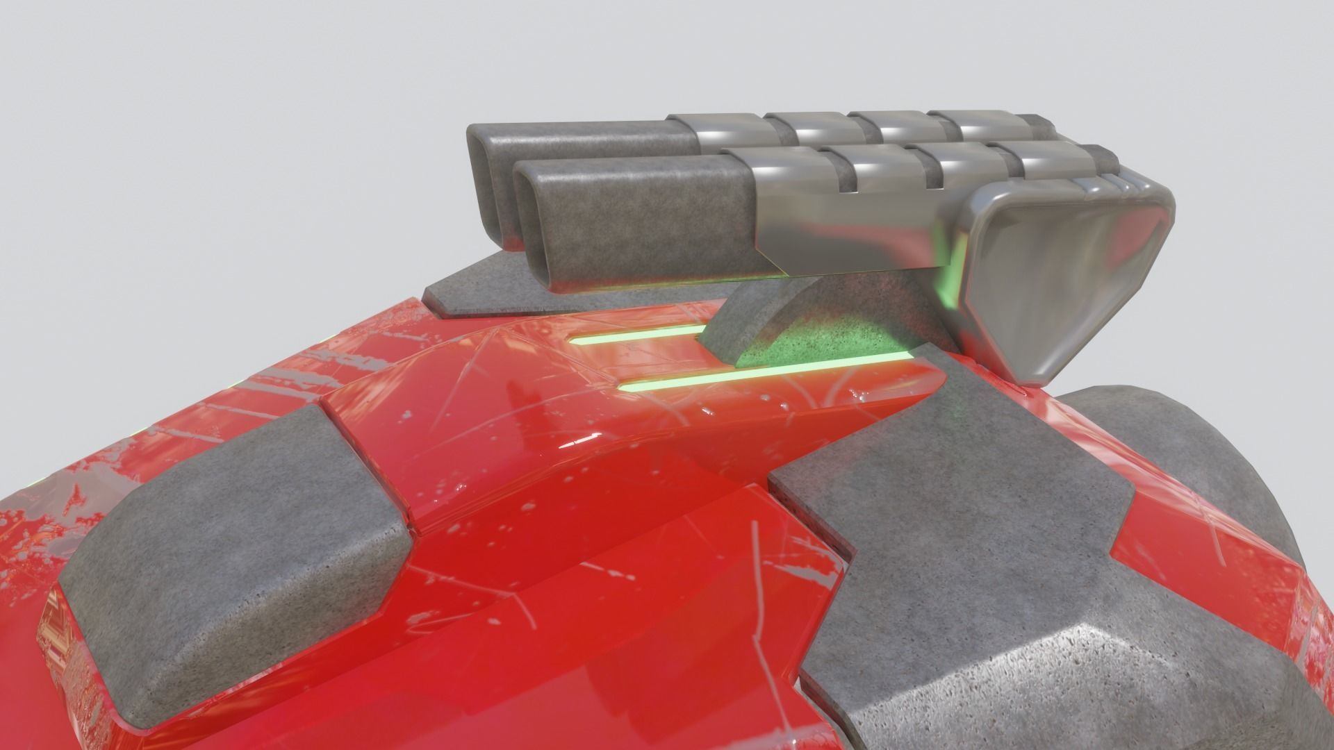 Battle Mech robot Low-poly 3D model_16