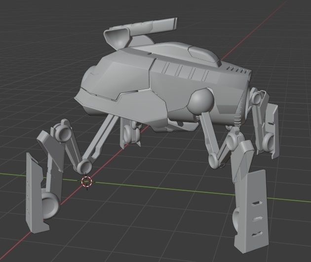 Battle Mech robot Low-poly 3D model_26