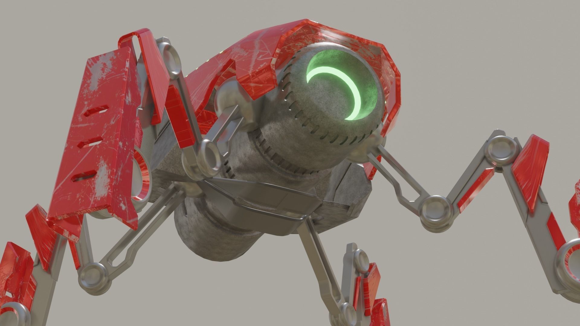 Battle Mech robot Low-poly 3D model_9
