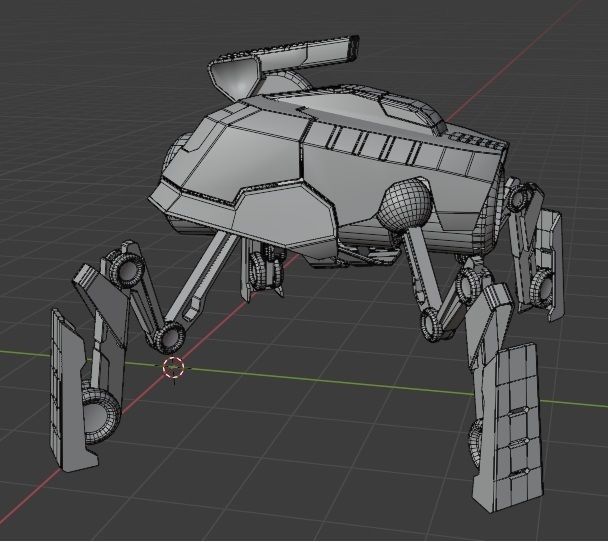 Battle Mech robot Low-poly 3D model_29