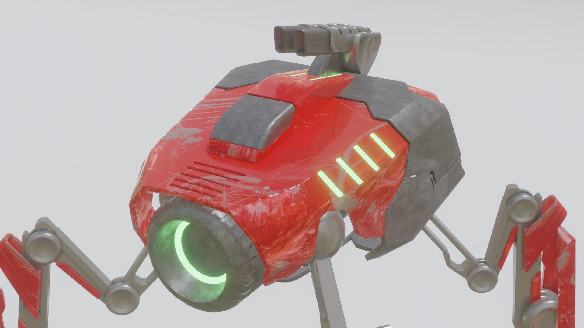 Battle Mech robot Low-poly 3D model_15