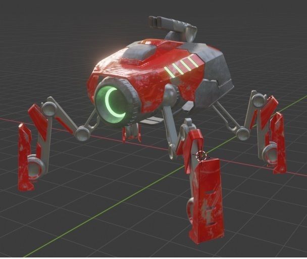 Battle Mech robot Low-poly 3D model_21