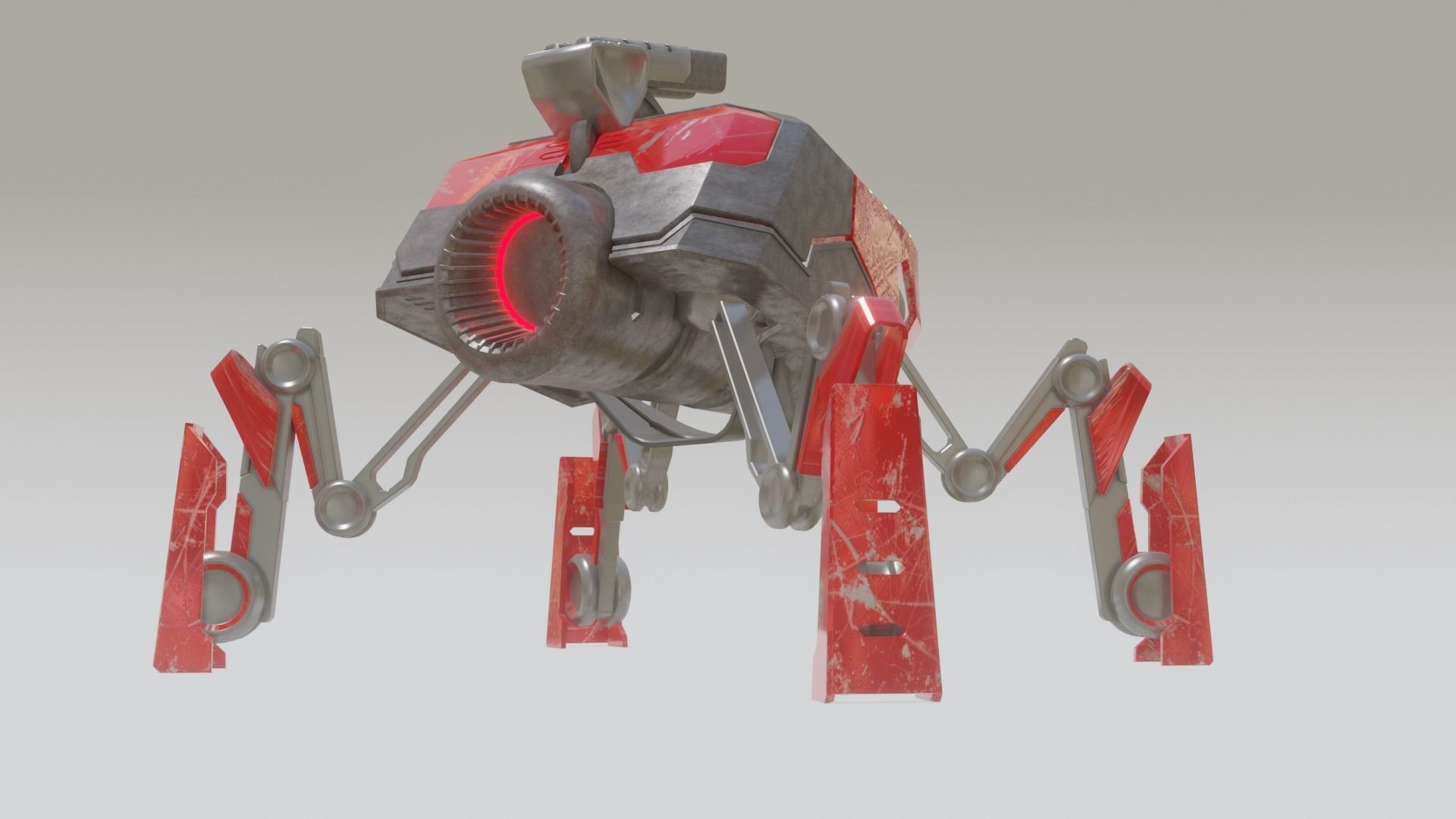 Battle Mech robot Low-poly 3D model_5