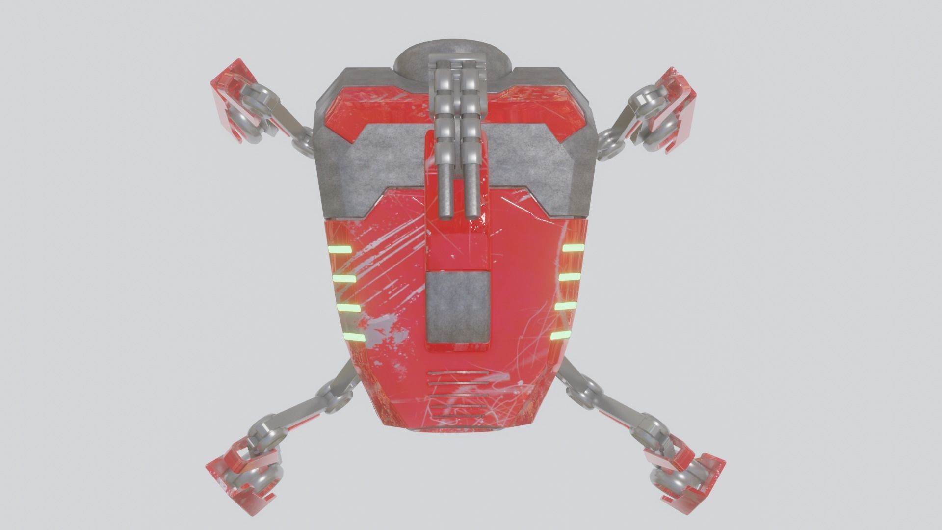 Battle Mech robot Low-poly 3D model_14