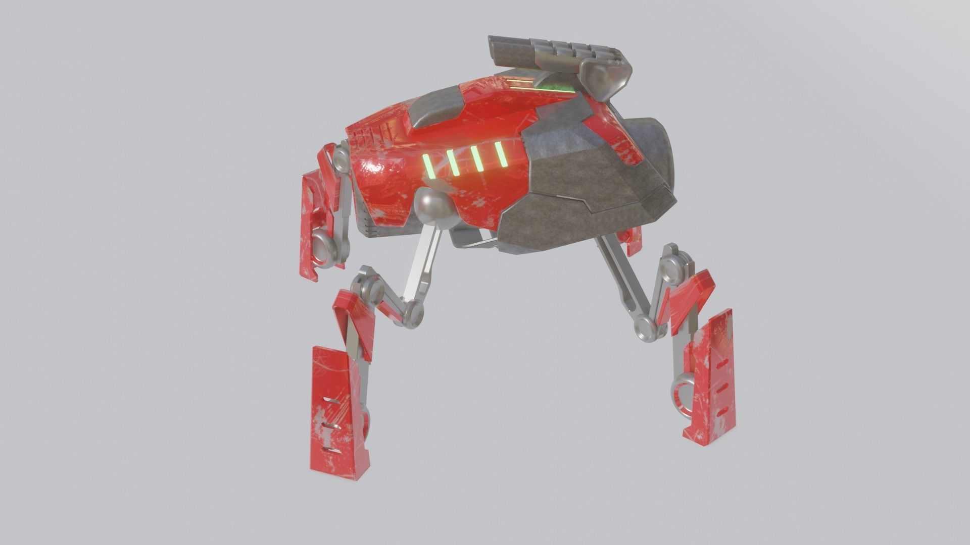 Battle Mech robot Low-poly 3D model_3