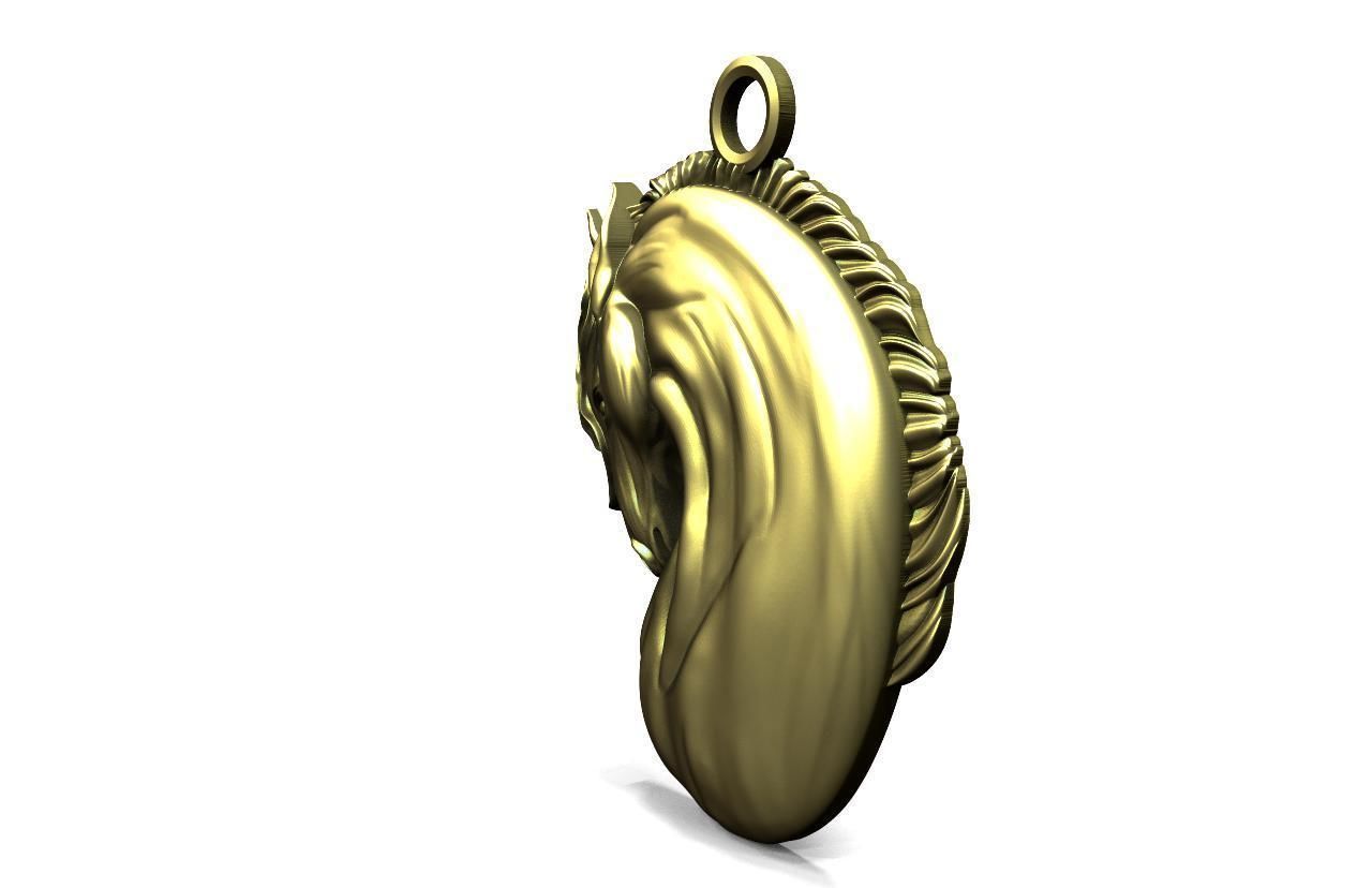 Horse pendant  3D print model_1