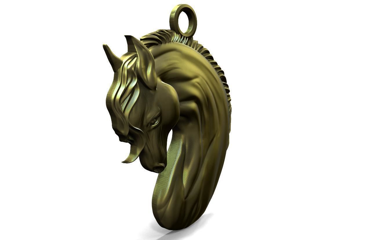 Horse pendant  3D print model_2