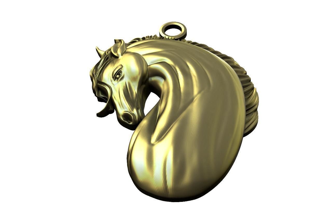 Horse pendant  3D print model_3