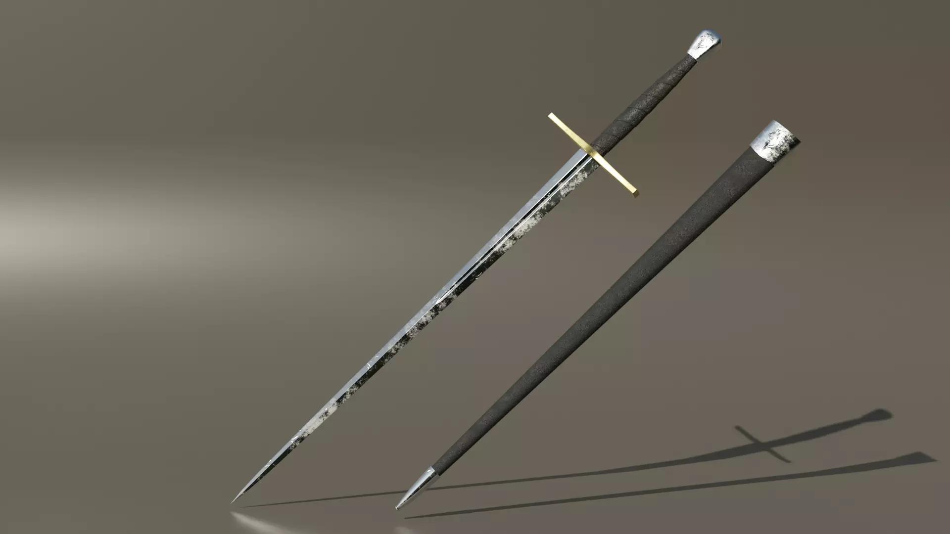 Kings Long Sword Low-poly 3D model_0