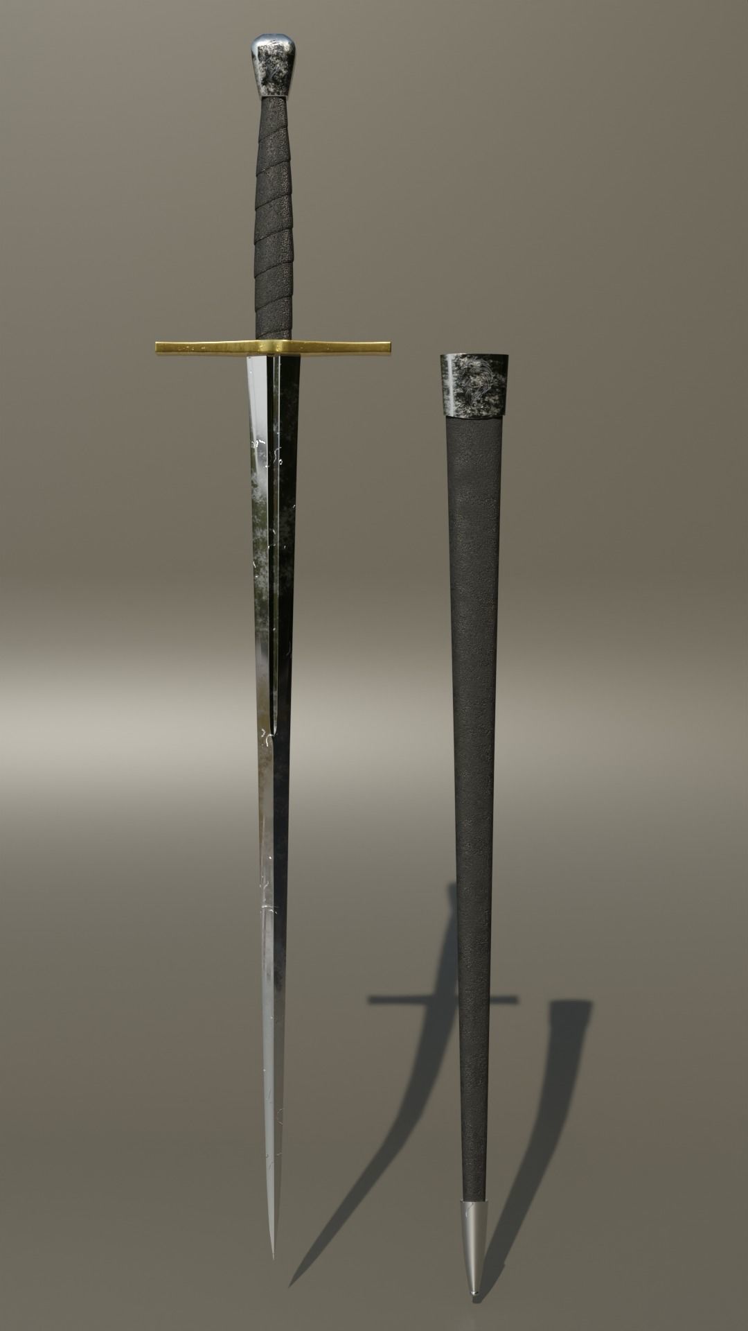 Kings Long Sword Low-poly 3D model_3