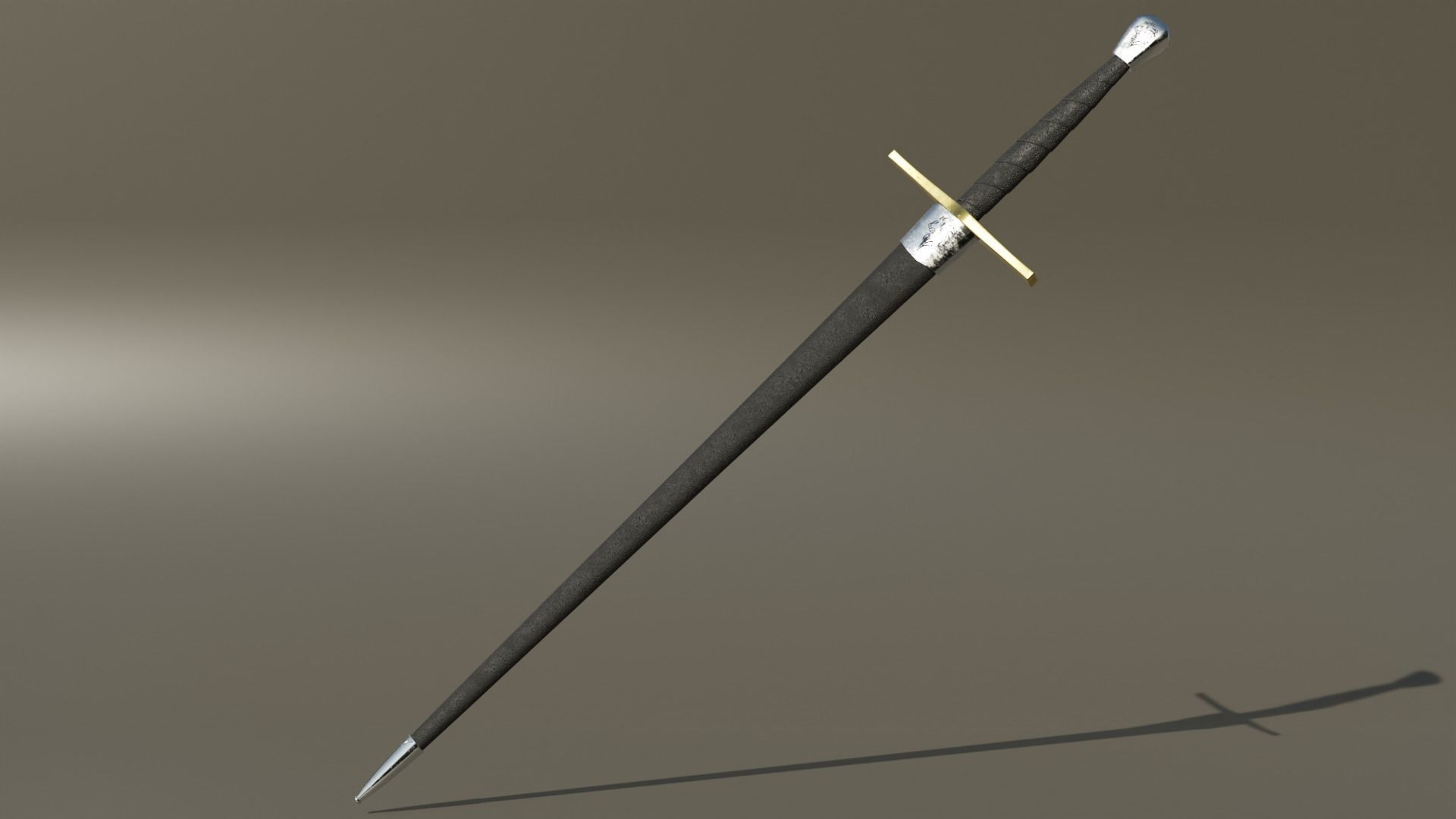 Kings Long Sword Low-poly 3D model_1