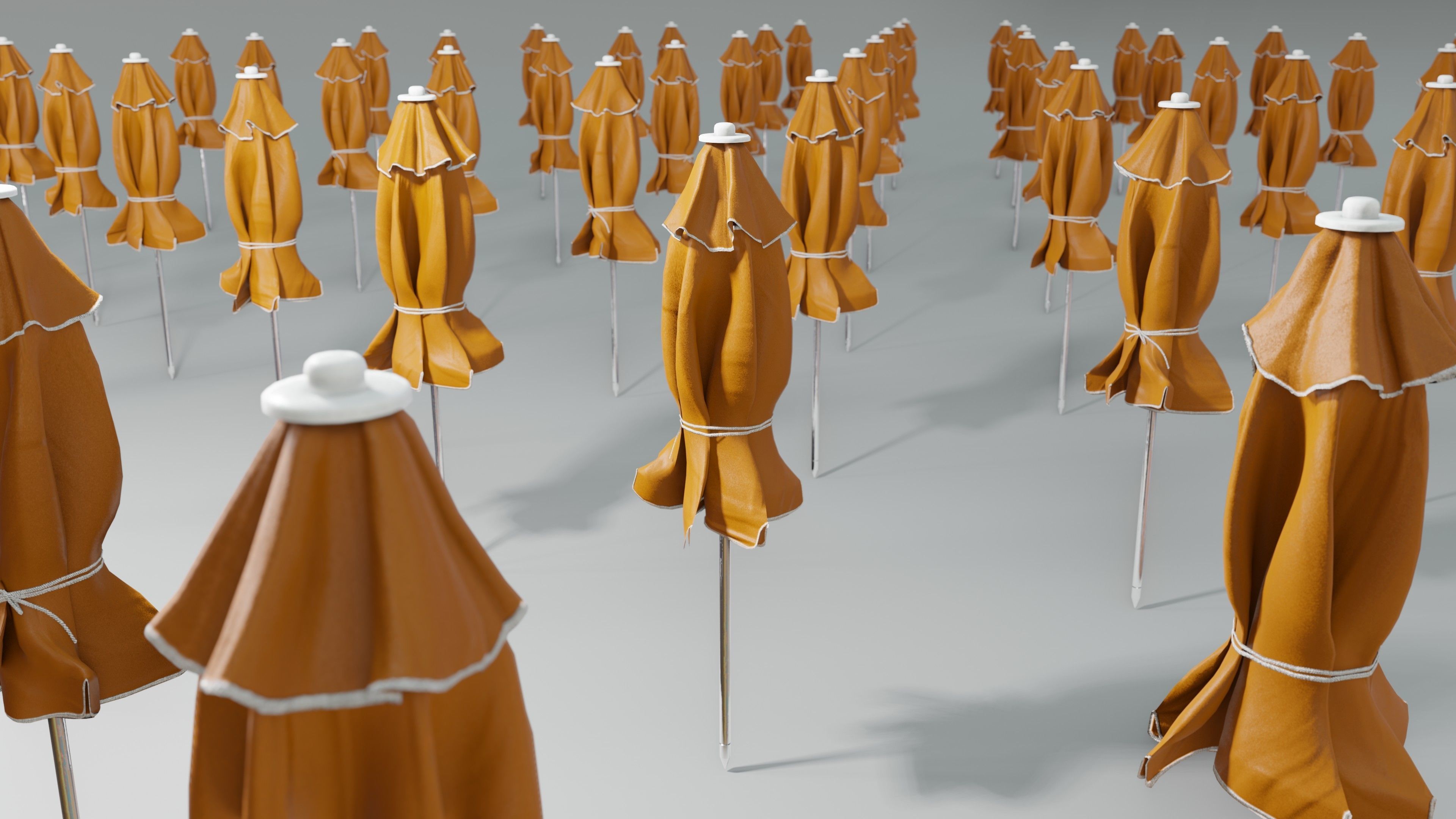 Sunshade umbrella Low-poly 3D model_24