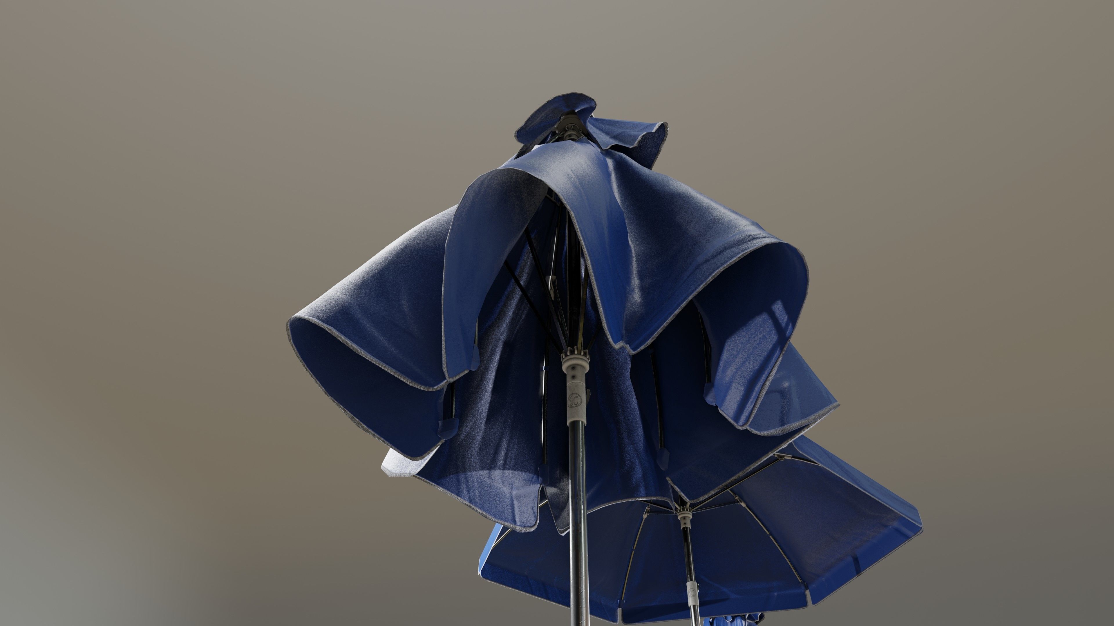 Sunshade umbrella Low-poly 3D model_13